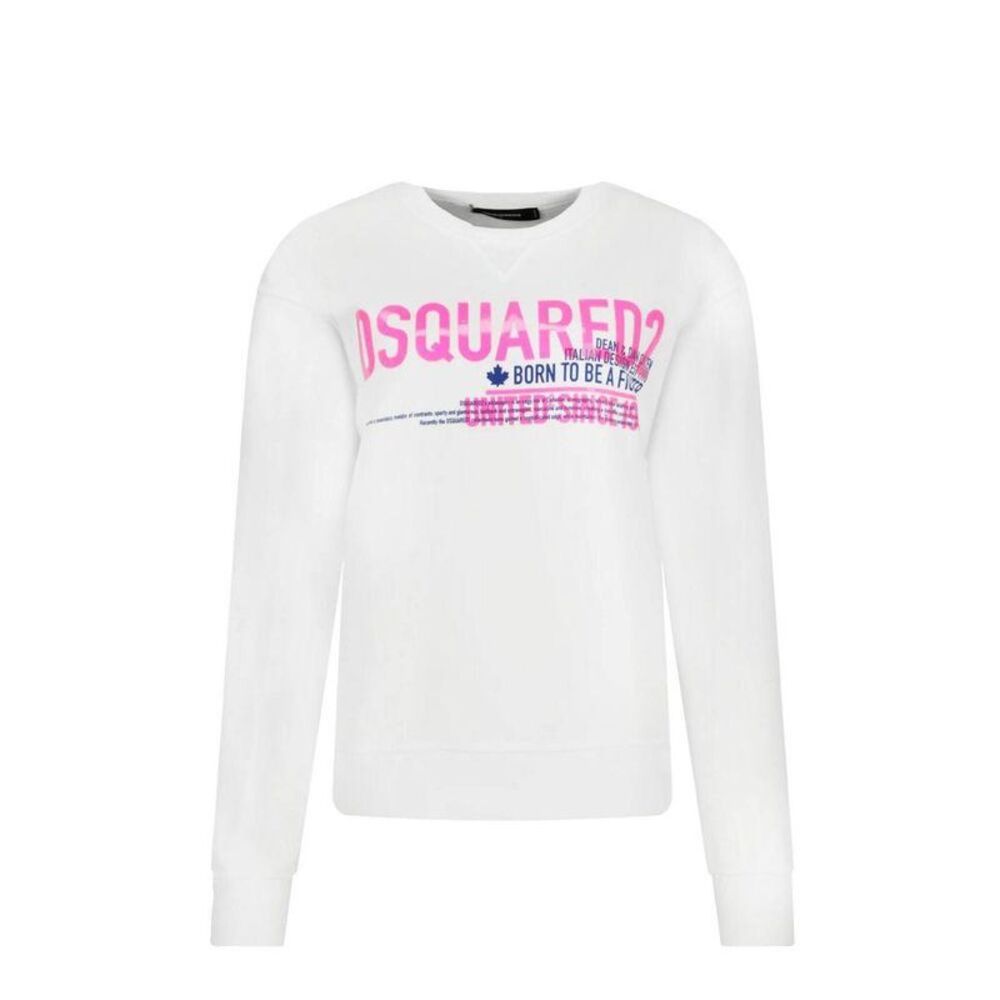 Dsquared² Cotton Crewneck Sweatshirt Women White Clothing